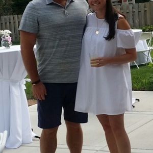 Zara Womens S white romper. Shorts under with overlay. Pockets in shorts